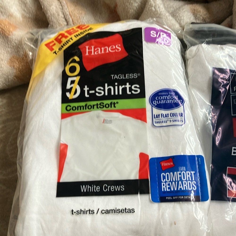 Brand new in unopened bags boys t shirts all white  3 packs of Hanes 1 bugle boy